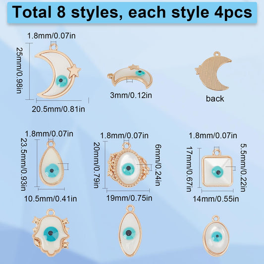 White Resin Charms Bulk for Jewelry Making and DIY Crafts