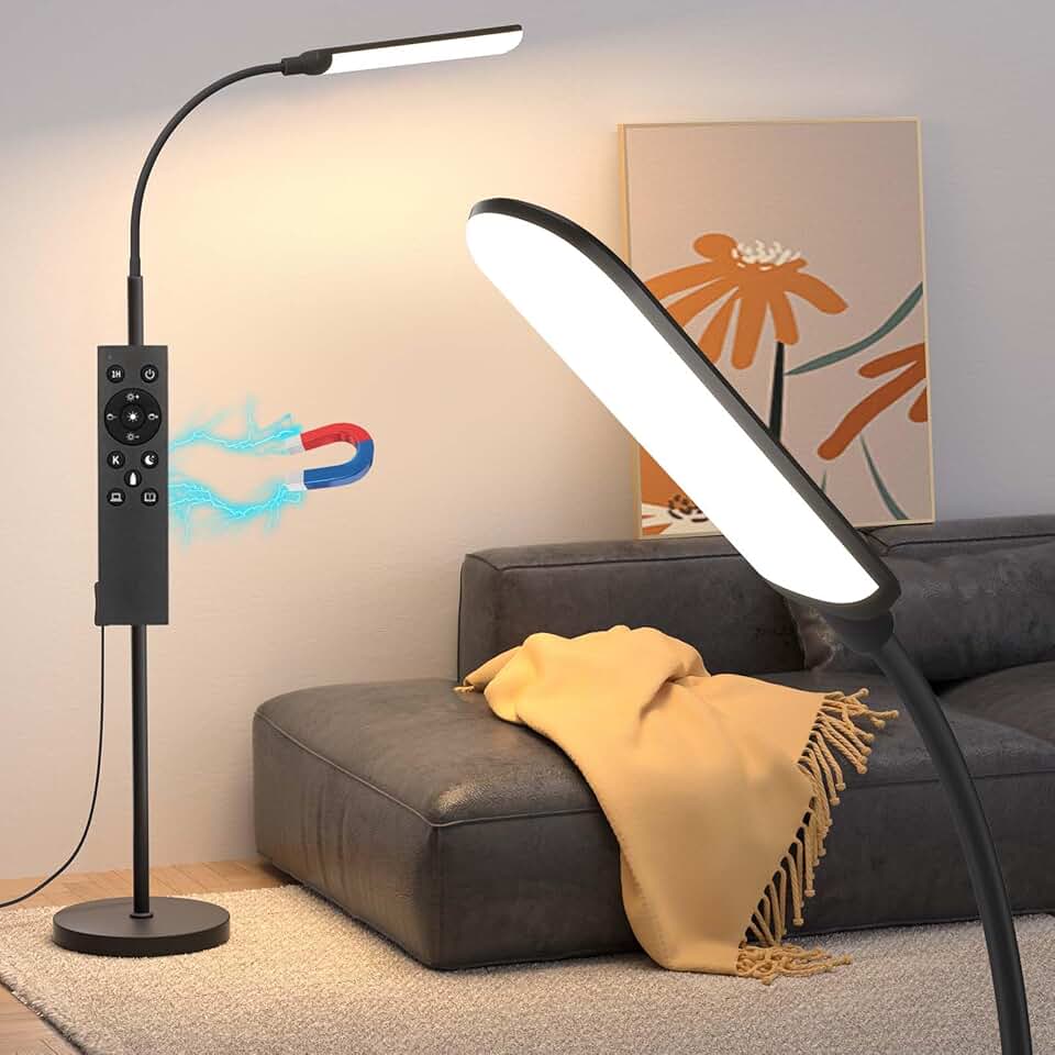 Bright Adjustable LED Floor Lamp for Living Room