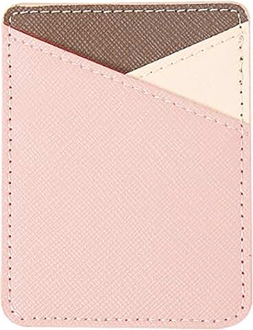 Beige PU Leather Phone Wallet for Cards and Keys