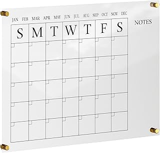 Acrylic Wall Calendar with Notes and Marker, 24x18