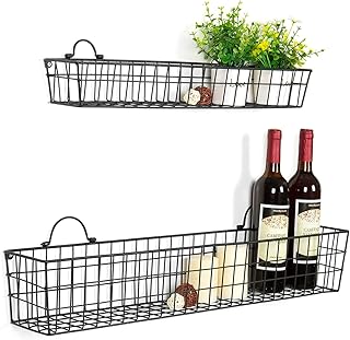 Two 30-Inch Wire Baskets for Storage and Organization