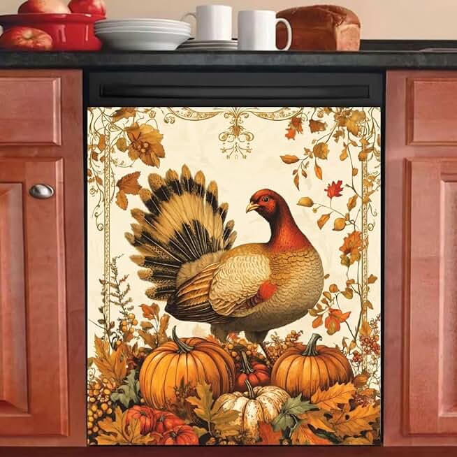 Thanksgiving Harvest Fall Dishwasher Magnet Cover