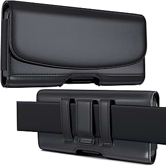 Cell Phone Belt Holster for iPhone and Galaxy with Card Pocket