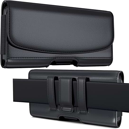 Cell Phone Belt Holster for iPhone and Galaxy with Card Pocket