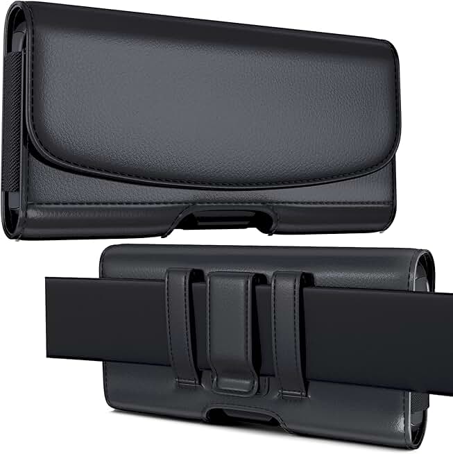 Cell Phone Belt Holster for iPhone and Galaxy with Card Pocket