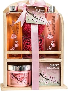 Cherry Blossom Spa Basket with Bath Products
