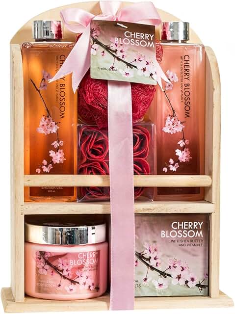 Cherry Blossom Spa Basket with Bath Products