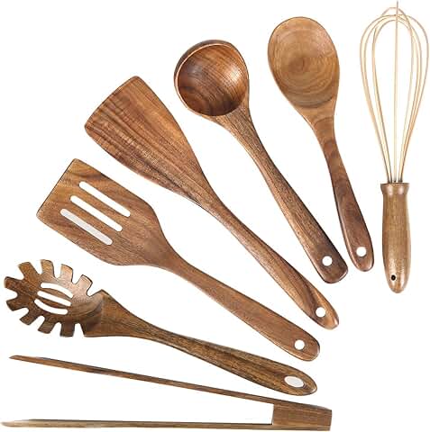 Wooden Cooking Utensil Set with Spoons and Spatulas