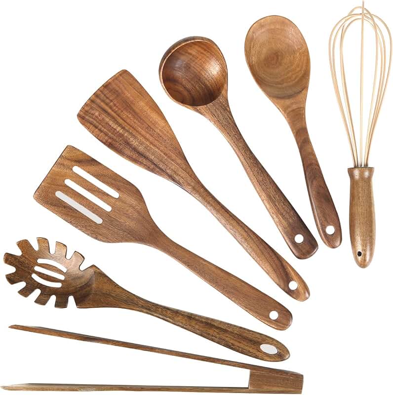 Wooden Cooking Utensil Set with Spoons and Spatulas