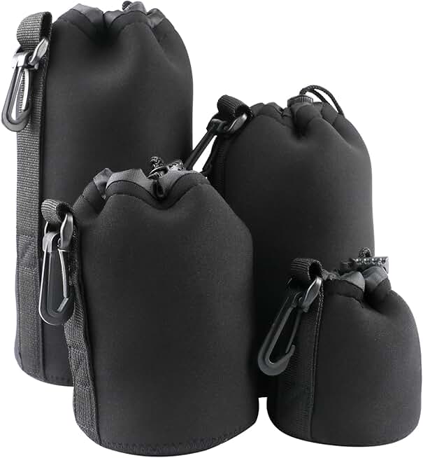 Set of 4 Soft Plush Camera Lens Pouches