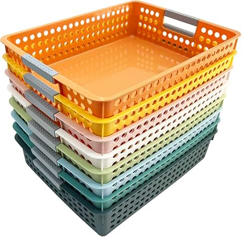 8-Piece Classroom and Home Paper Storage Trays
