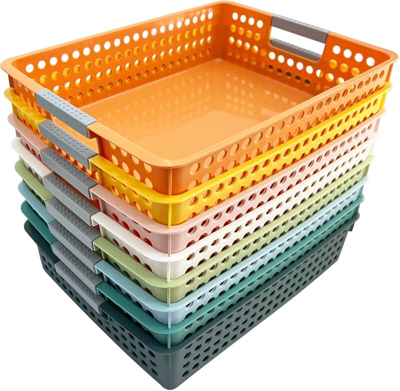 8-Piece Classroom and Home Paper Storage Trays