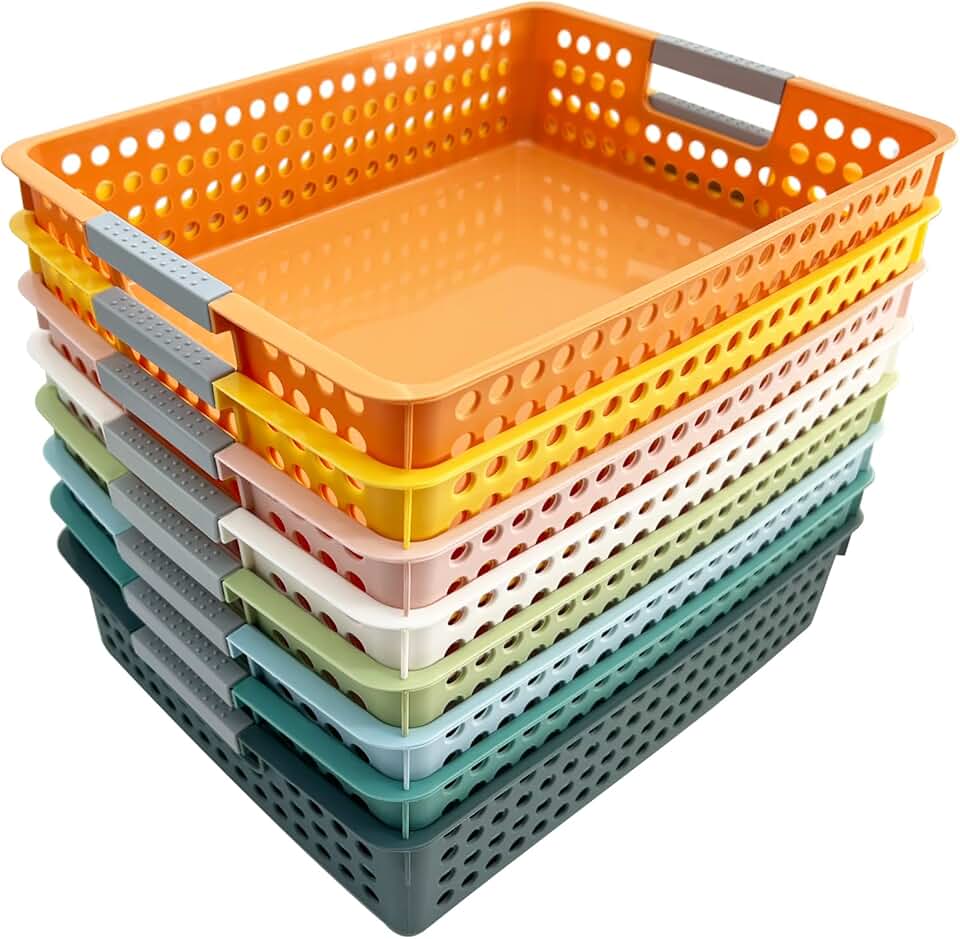 8-Piece Classroom and Home Paper Storage Trays