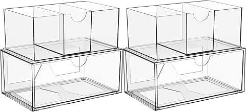 Large Stackable Storage Drawers with Dividers