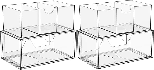 Large Stackable Storage Drawers with Dividers