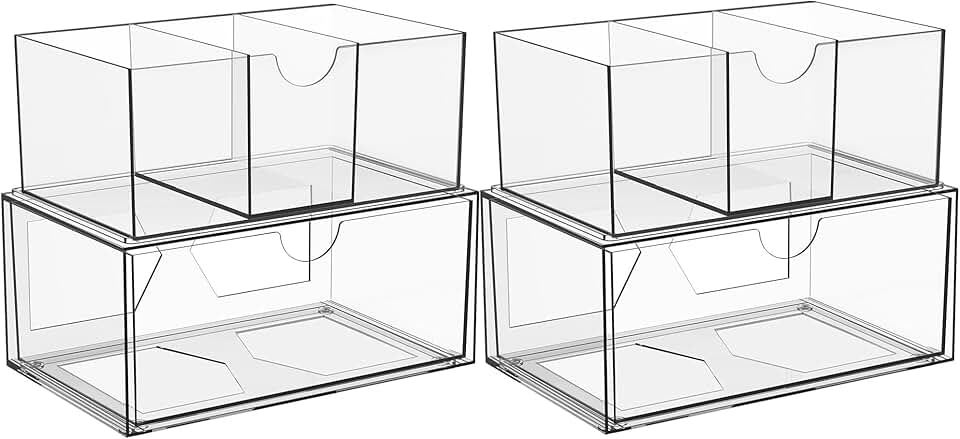 Large Stackable Storage Drawers with Dividers