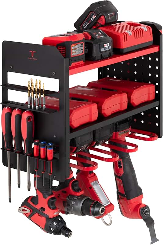 Heavy Duty 4-Layer Metal Tool Organizer Wall Mount
