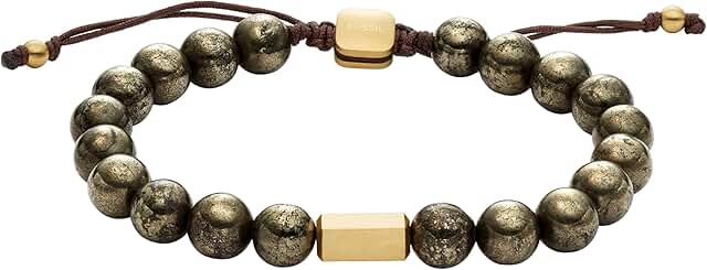 Men's Stainless Steel and Leather Beaded Bracelet