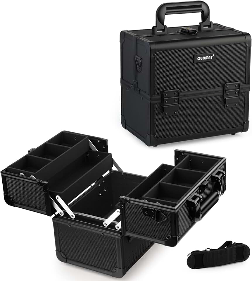 Portable Aluminum Makeup Storage Box with Locks