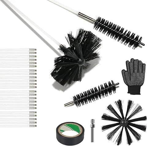 30-Foot Dryer Vent Cleaning Kit with Chimney Brush
