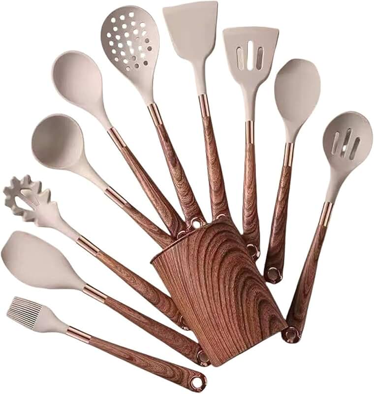 Set of 6 small purple melamine utensils