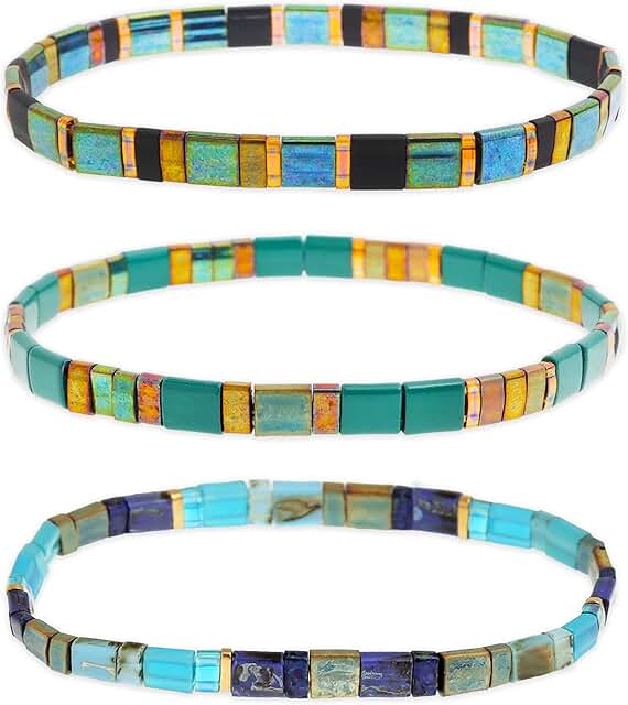 Colorful Beaded Stackable Bracelets for Women
