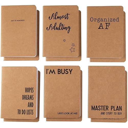 Set of 12 A6 Kraft Paper Pocket Notebooks