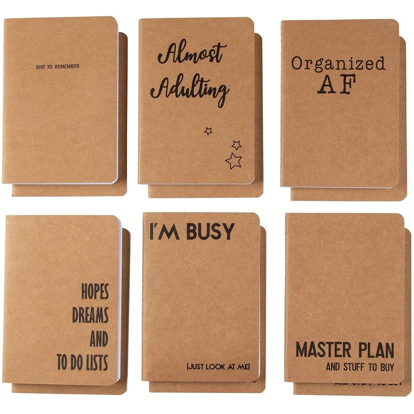 Set of 12 A6 Kraft Paper Pocket Notebooks