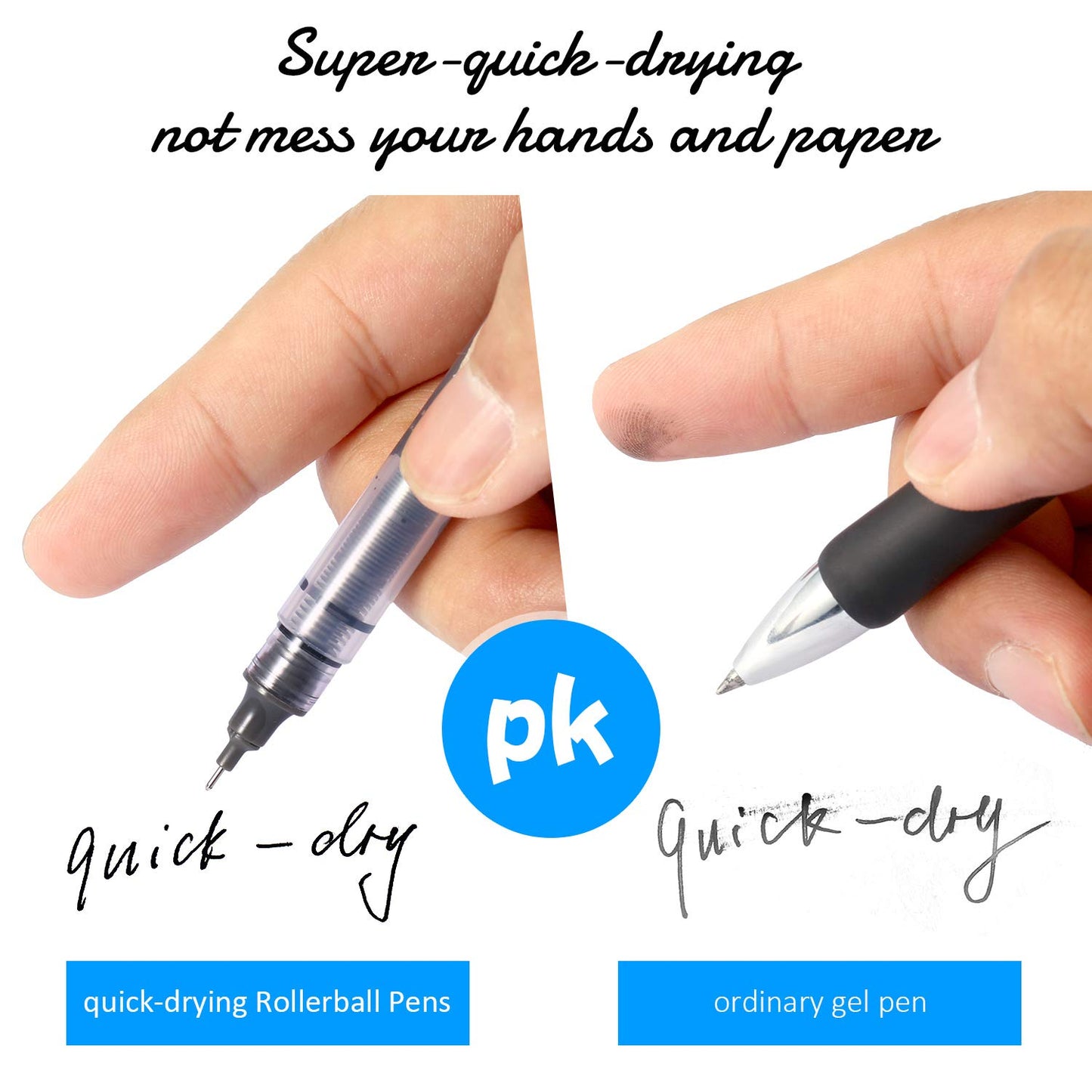 12 Fine Point Black Liquid Ink Pens