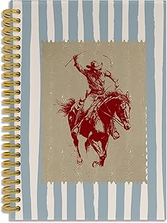 Vintage Western Cowboy Blue Stripes Notebook