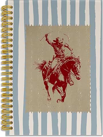 Vintage Western Cowboy Blue Stripes Notebook