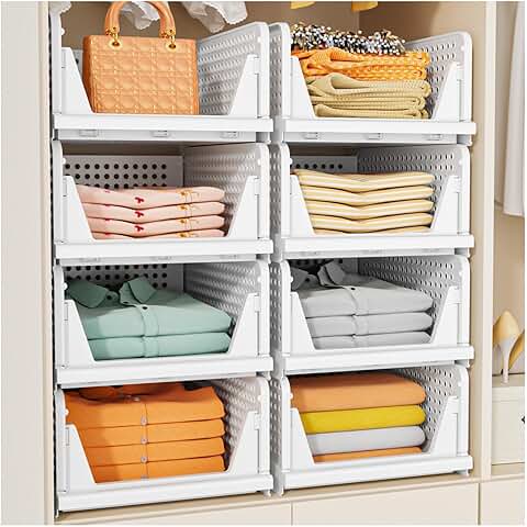 Five Foldable Closet Storage Baskets