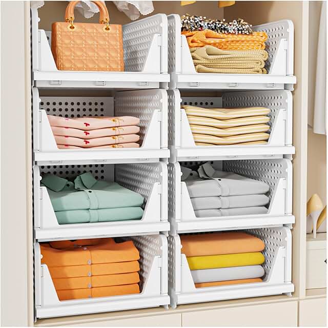 Five Foldable Closet Storage Baskets