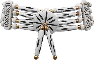 Bone Choker Necklace with White Beads for Adults