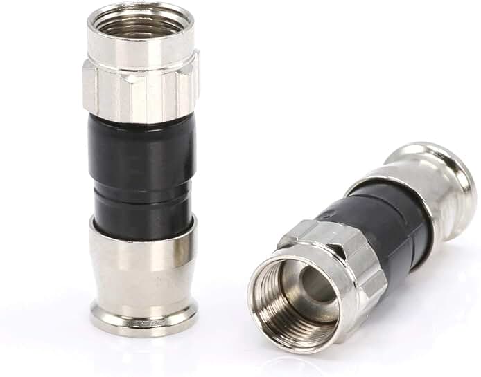 100 Pack Coaxial Cable Connectors, RG59, Water Tight, Indoor/Outdoor