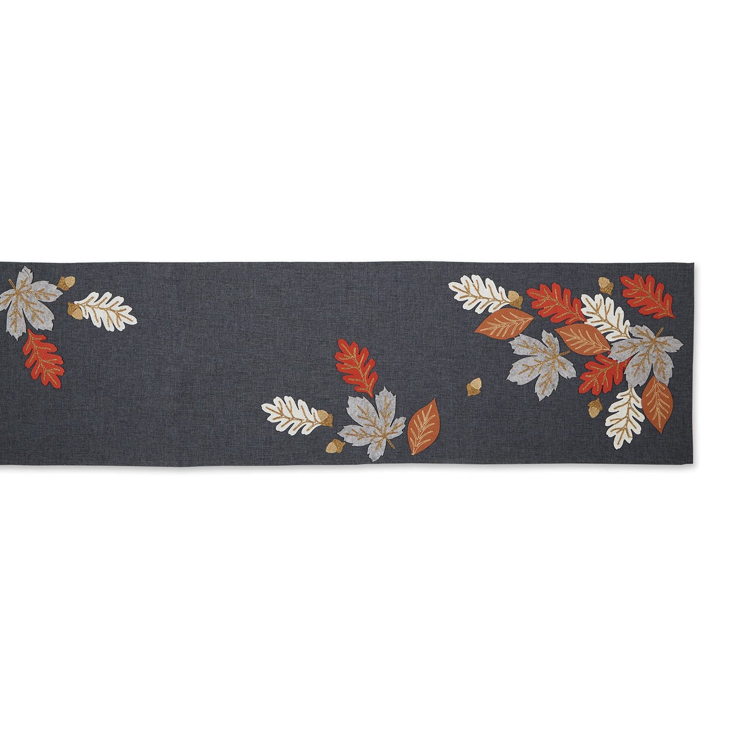Fall Table Dcor Embroidered Tabletop for Thanksgiving Dining, Table Runner, 14x108, Autumn Leaves