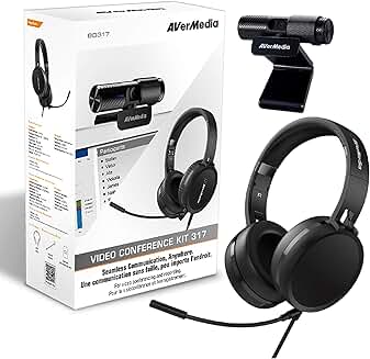 Video Conferencing Kit with 1080p Webcam and Headphones