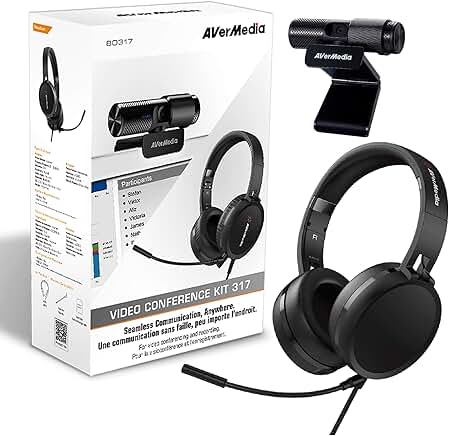 Video Conferencing Kit with 1080p Webcam and Headphones