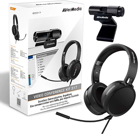 Video Conferencing Kit with 1080p Webcam and Headphones