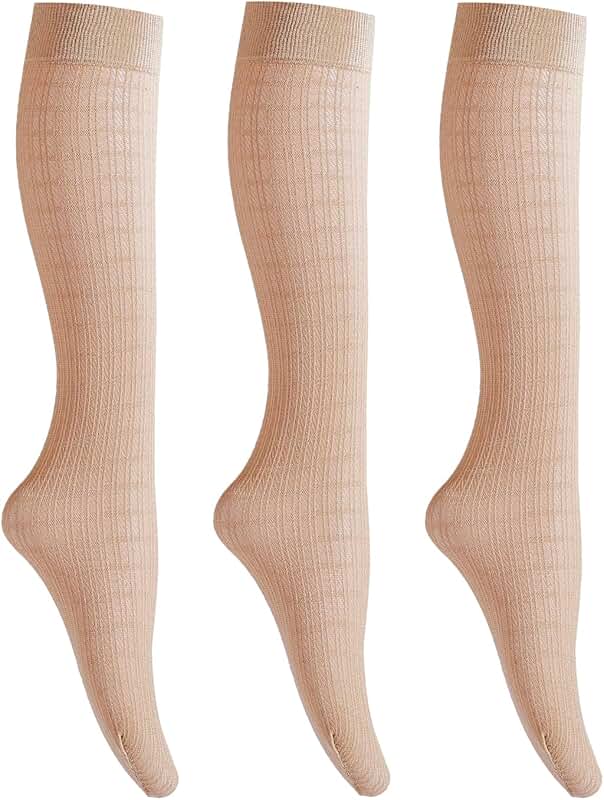 Three Pack Women's Jacquard Patterned Knee High Socks