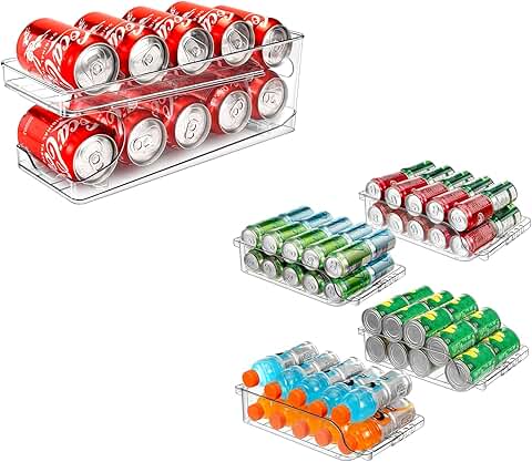 Adjustable Soda Can Organizer for Refrigerator and Pantry