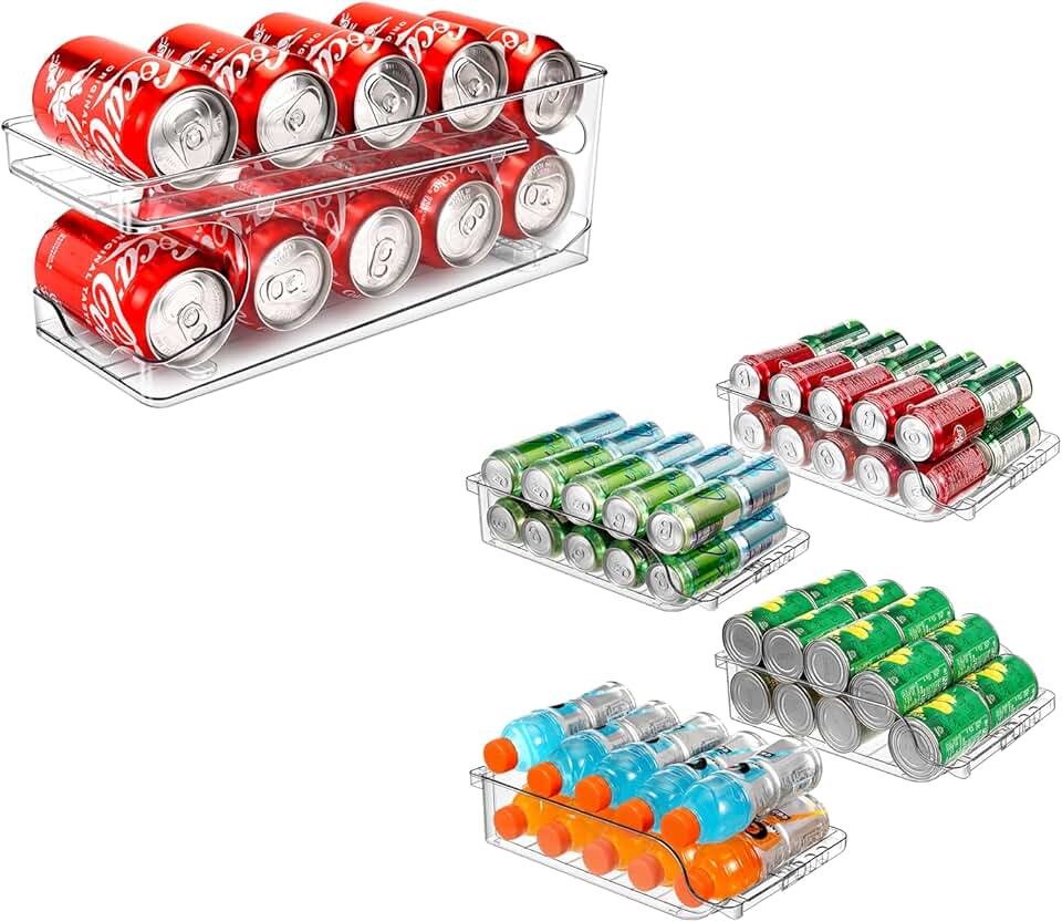 Adjustable Soda Can Organizer for Refrigerator and Pantry