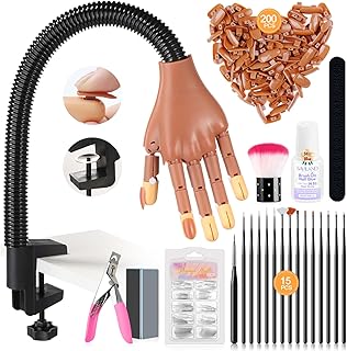 Advanced Practice Hand Kit with Nail Tips and Tools