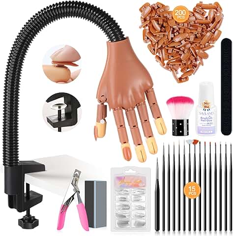 Advanced Practice Hand Kit with Nail Tips and Tools