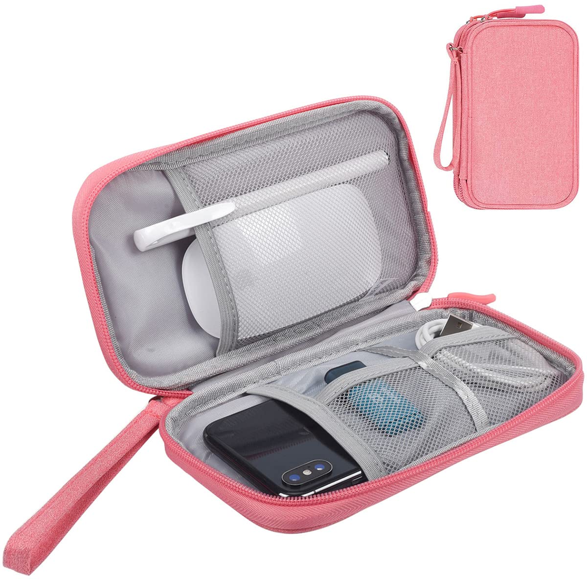 Pink Travel Organizer Bag for Cables and Accessories