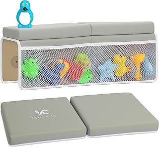 Extra Thick Bath Kneeler and Elbow Rest Pad with Storage and Toys