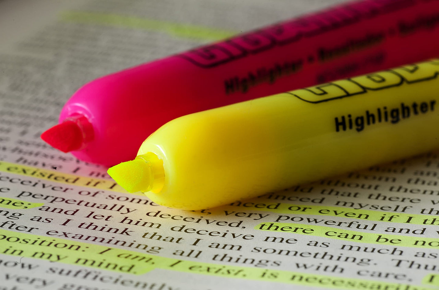 Glowline RT Retractable Highlighters, Yellow and Pink