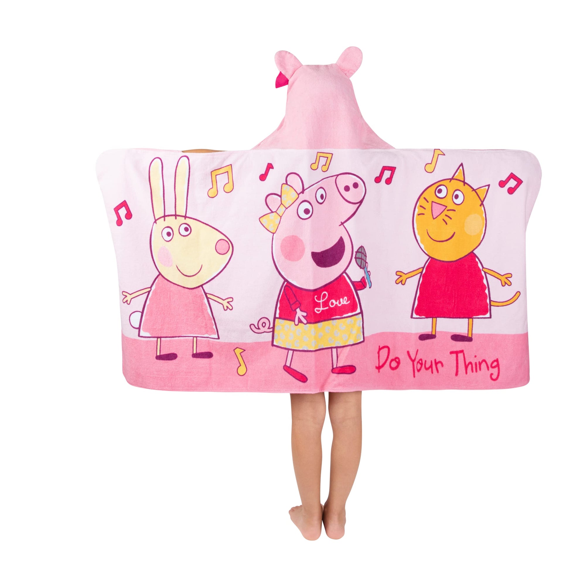 Peppa Pig Ki Pool/Beach Soft Cotton Terry Hooded Towel Wrap, 24 in x 50 in, by
