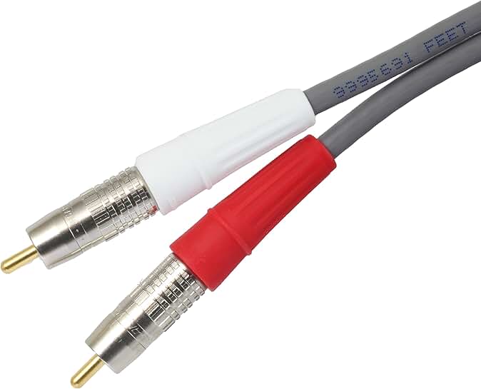 Silver-Plated Stereo Audio Cable, 6 Feet, Assembled in USA