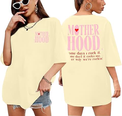 Oversized Nurse Mom Shirt with Boho Flowers